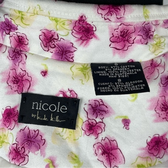 VINTAGE NICOLE MILLER 90S FLORAL COTTON NOTCH COLLAR ZIP JACKET SKIRT SUIT SET - Picture 14 of 15